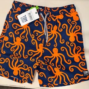 Tom & Teddy Octopus Swim Shorts and Rash Guard